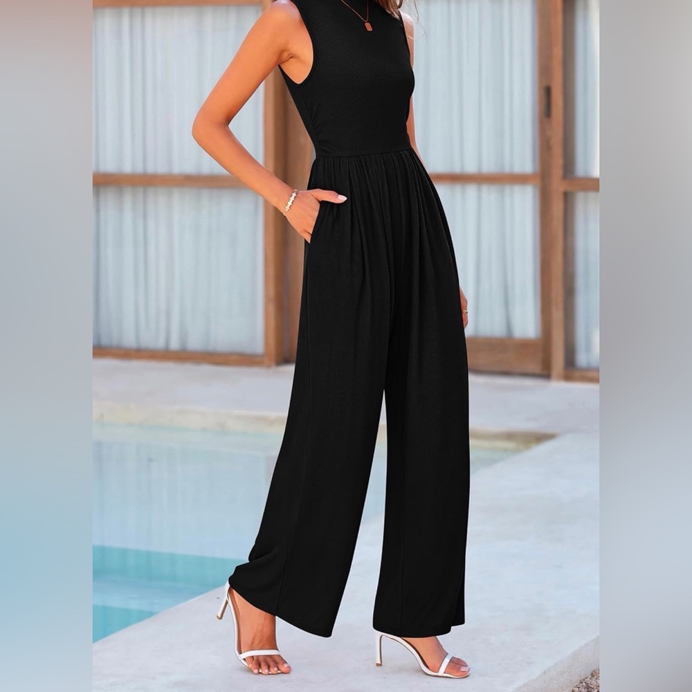 PRETTYGARDEN Womens Summer Jumpsuits Dressy Casual One Piece Outfits Sleeveless